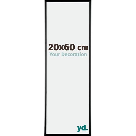 Your Decoration - 20x60 cm - Cadres Photos en Aluminium Avec Verre acrylique - Anti-Reflet - Excellente Qualité - Noir Brillant - Cadre Decoration Murale - Kent.