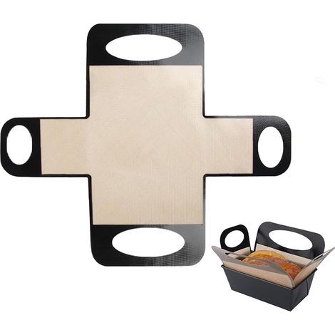 Wiederverwendbare Silikon-Backmatte mit Antihaftbeschichtung und 4 Griffen – geeignet für 9x5-Zoll-Brotformen – 90 g geruchloses Silikon (1/5)