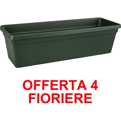 OFFERTA 4 FIORIERA GREEN BASICS TROUGH 50CM VERDE