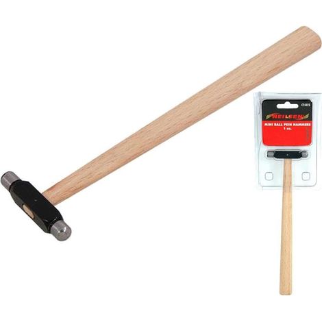 Neilsen 1oz Wooden Handle Pin Hammer Cross Ball Pein Tack Small Lightweight