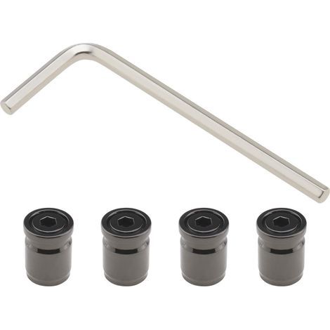 Lot de 4 Bouchons de Valve de Pneu de Voiture en Acier Inoxydable avec clé pour Voiture, Bus, Camion, SUV, Moto, vélo Noir (1/5)