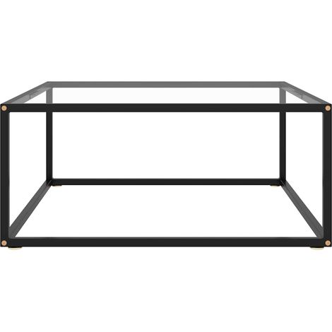 Maison Exclusive - Couchtisch Schwarz mit Hartglas 80x80x35 cm (1/5)