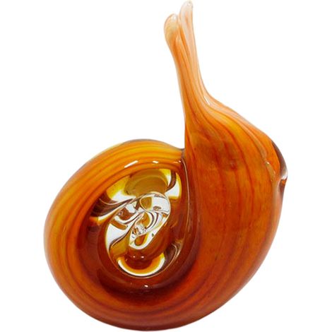 Briefbeschwerer aus orangefarbenem Glas in Schneckenform – dekorativ und originell