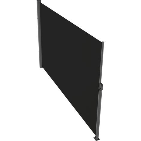 Mophorn Retractable Side Awning, 63''x 118'' Aluminum Outdoor Privacy Screen, 280g Polyester Water-proof Retractable Patio Screen, UV 30+ Room Divider Wind Screen for Patio, Backyard, Balcony, Black (1/5)
