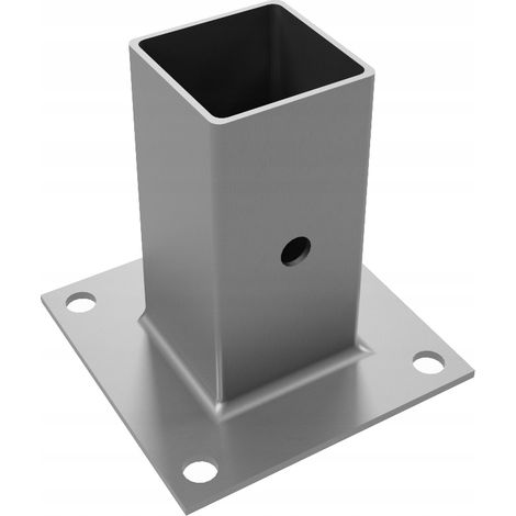 Base per colonna avvitabile in acciaio inox 50x50x100 mm, staffa di ancoraggio marca (1/3)