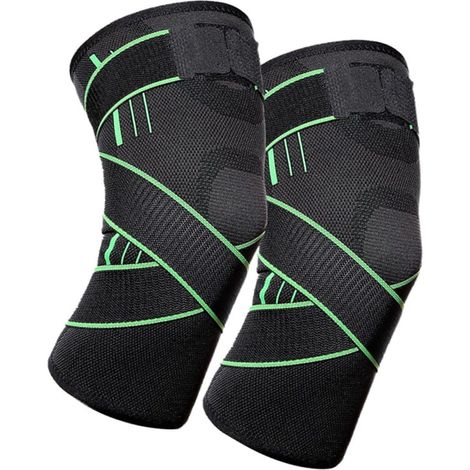 Lot de 2 genouillères, support compression, antidérapant, respirant, course basketball fitness (1/5)