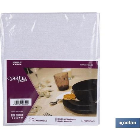 Nappe uni imperméable et antitache 140x250cm en vinyle et polyester gris (1/3)