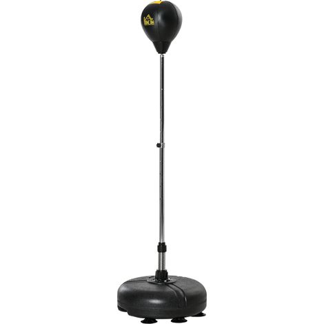 Punching Ball Sacco Boxe 45x45x133-151 cm da Terra con Guanti Nero