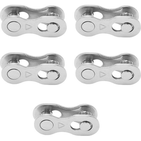 Schnellglieder für 6/7/8-Gang-Fahrradketten, korrosionsbeständiger Edelstahl, einfache Montage, 5 Paare. (1/5)