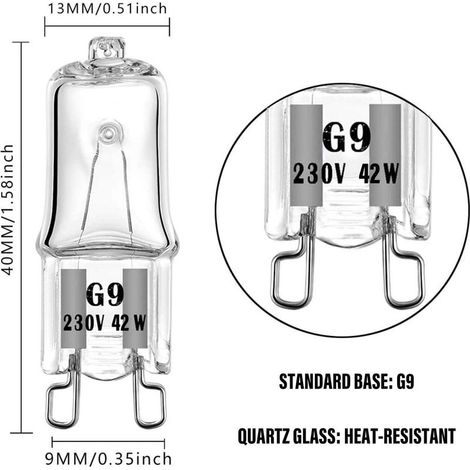 QAZQA Ampoule Halogène G9 42W 230V, Intensité Variable, LampeHalogene G9, Lampe à Capsule Transparente pour Lustres, Lampes de Paysage, Appliques Murales, Éclairage d'armoire,10 Pack (1/5)