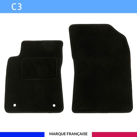 Tapis de sol voiture - Sur mesure pour  Citroen C3 (07/2016-06/2024) - Antidérapant - Tapis de sol avant 2 pièces