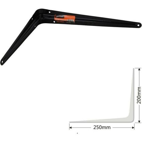 TrAdE Shop Traesio - Staffe Angolari 2pz Supporto Staffa Angolare Reggimensole Angolo 90° 200x250mm -