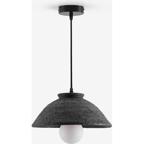 Plafonnier Sainza en terre cuite SKLUM Noir de Carbone Ø32 cm