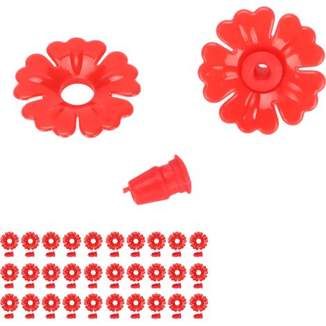 Lotto di 30 fiori per uso alimentare – adatti ai colibrì – da esterno – rossi