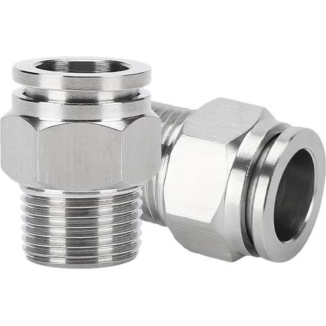 Stück Steckverbinder aus Edelstahl 304, gerader Verbinder mit BSP-Außengewinde für Pneumatik- und Rohrleitungskomponenten – 8 mm (1/4 Zoll) (1/5)