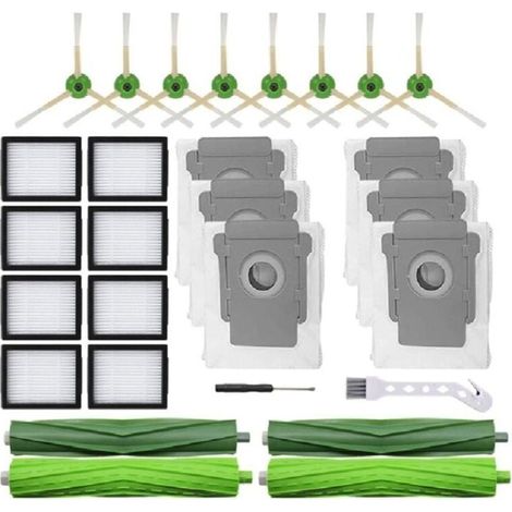 Replacement parts kit for iRobot Roomba vacuum cleaners – 2 multi-surface rubber brushes – 8 HEPA filters – 8 dust bags (1/5)