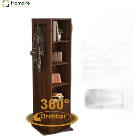 Colonnes de rangement noyer en verre 50 x 50 x 170 cm HOMAIRE (1/5)