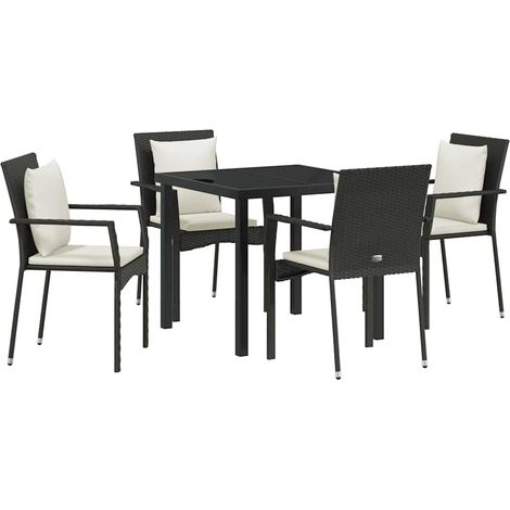 Maison Exclusive - Conjunto de Comedor de Jardín 5 uds. Negro rat (1/5)