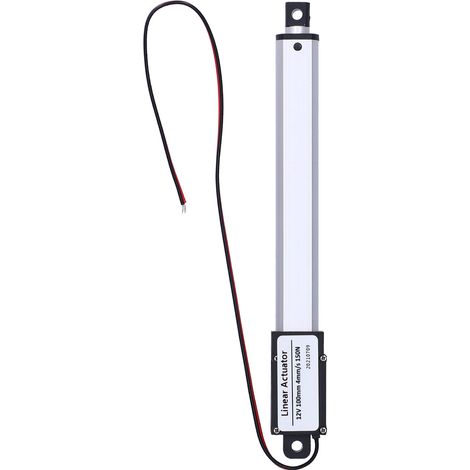 Vérin électrique 12V DC 100mm course, interrupteur de fin de course intégré, silencieux, miniature, usage industriel et agricole, 4mm/s, poussée 150N. (1/5)