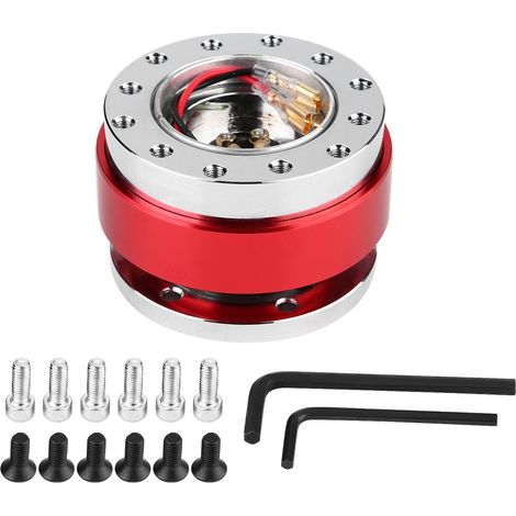 Volant de voiture kit de déconnexion rapide adaptateur moyeu avec vis (Rouge) (1/5)