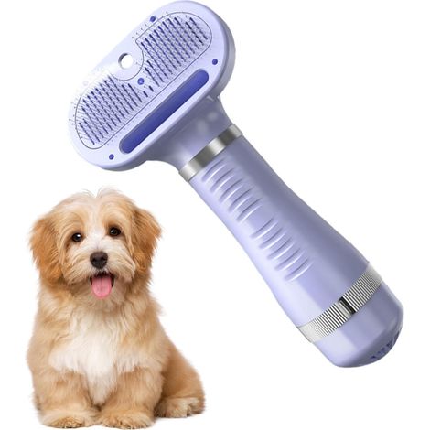 2-in-1 Haartrockner für Hunde und Katzen, Bürste und Haarglätter, 300 W, 30-50 dB, einstellbar (lila) (1/5)