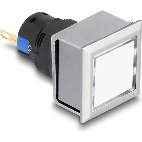 DELOCK LAMPE DE SIGNALISATION EN PLASTIQUE DE 16 MM - BLANC - VERSION À SOUDER CARRÉE 22058