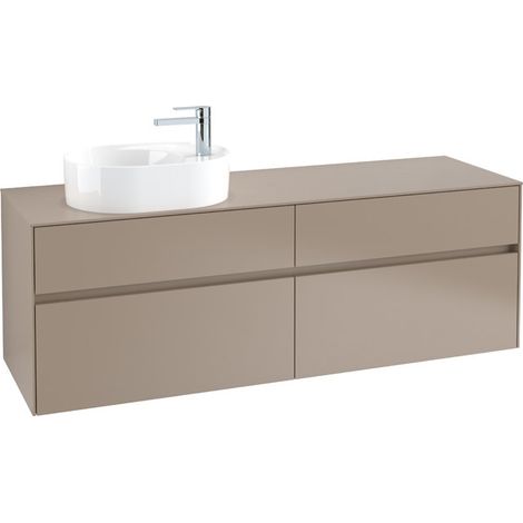 Meuble vasque COLLARO 1400 x 548 x 500 mm, blanc brillant