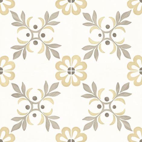 Carrelage effet Carreau ciment Roselis Jaune 22,3x22,3x0,9 cm Levior - Sol et mur intérieur (vendu par carton de 0,65 m²) - RO'MA CARRELAGE