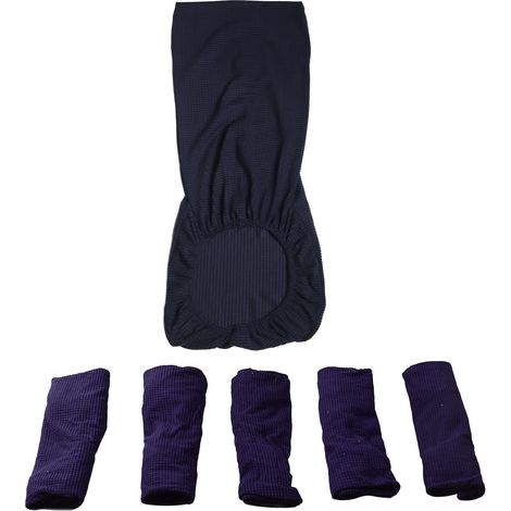 Housse de chaise de salle à manger en fibre de polyester extensible épaisse, imperméable et anti-poussière, pour la maison, le bureau ou le restaurant, bleu marine (1/5)