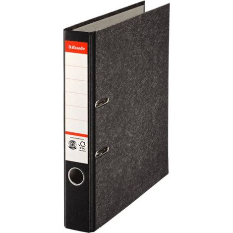 Classeur à levier cartonné Esselte A4 - Dos 7.5 cm - Noir