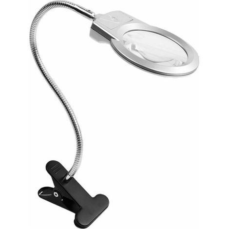 Pro Flexible Mains En Verre Gratuit Lampe De Bureau Loupe Lumineuse Led Lumineux Loupe Avec Pince Pour La Lecture De Diamant Peinture Point De Croix (1/5)