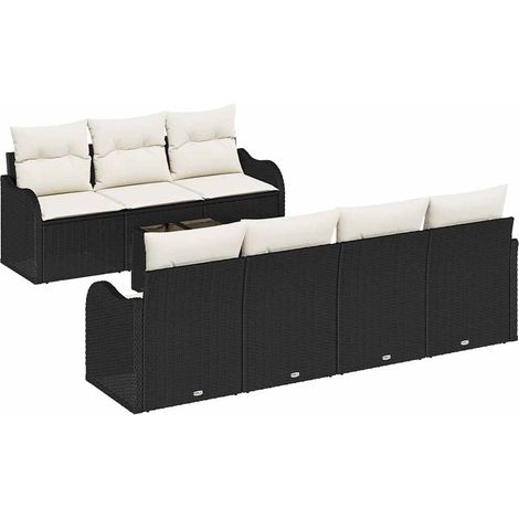 Maison Exclusive - Gartensofa-set Schwarz 55 x 55 x 37 cm Poly-Ra