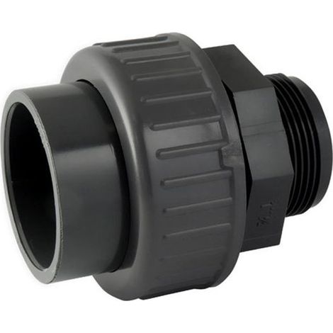 Raccord union mixte PVC 63x2' Femelle à coller x mâle à visser Joint NBR pour étanchéité durable Résistant aux UV et produits chimiques