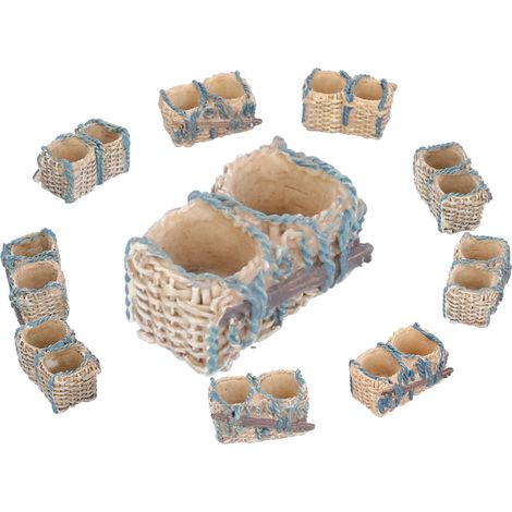 Miniatur-Rattan-Körbe, 10 Stück, zur Nachbildung von Bonsai-Mikrolandschaften (1/5)