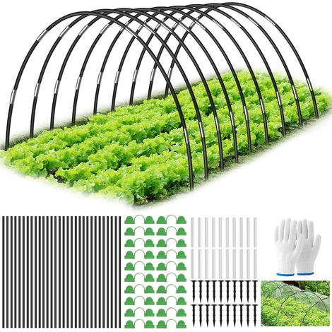 30 Arceau, Fibre de verre, 20 Clip, Tube connexion, Piquet sol, Gant, Support plante extérieur (1/5)