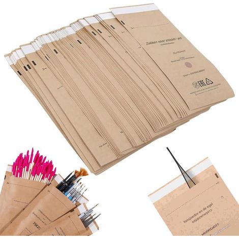 Sac De Sterilisation Pour Outils - 75 X 150 Mm - Autofermant - Pour Instruments Cosmetiques Et Manucure - 100 Unites (1/5)