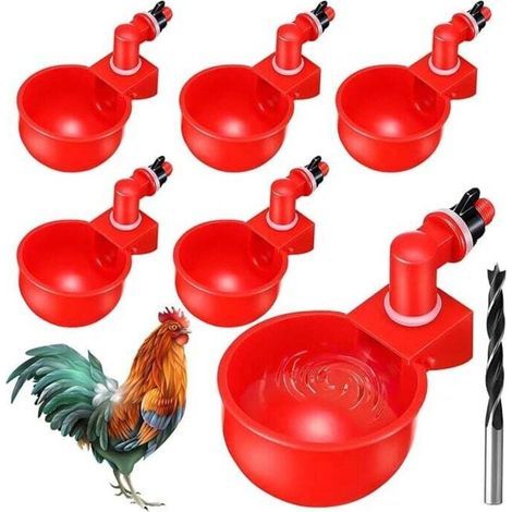 Bebederos para pollos, bebederos automáticos para pollos, kit de bebederos automáticos para pollos, bebedero para pollos, kit de 6 bebederos automáticos para pollos y aves de corral (hágalo usted mism (1/4)