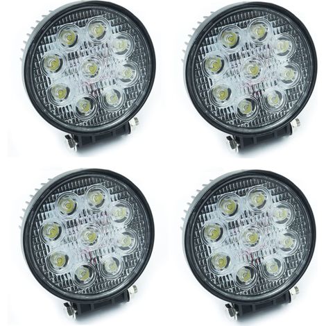 4 x Faro 27W Rotondo Faretto Led Da Lavoro 9 Led Da 3W Di Profondità Auto Barca (1/5)