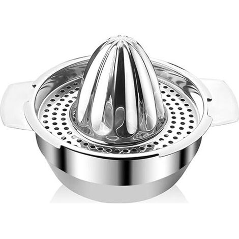 Presse Agrumes 300ml, Presse Agrumes Manuel Inox 201 Lavable Lave-Vaisselle, Presse Citron Rotation Presse Facile à Nettoyer pour Presser Citrons, Oranges, Verts ou Citrons Verts (1/4)