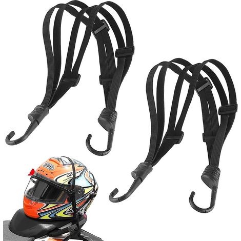 Gepäckträger-Spanngurt, 2 Fahrrad-Spanngurte, Motorrad-Gepäck-Spanngurte mit Haken, Motorradhelm, Gummiseil, verstellbar