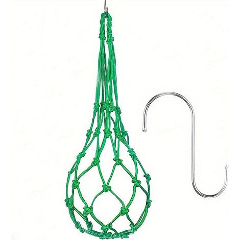 poches De Filet D'alimentation Pour Poulet (vert), Mangeoire Suspendue Pour Lgumes, Mangeoire Pour Fruits De Poulet, Sac De Brochette De Lgumes Po (1/5)