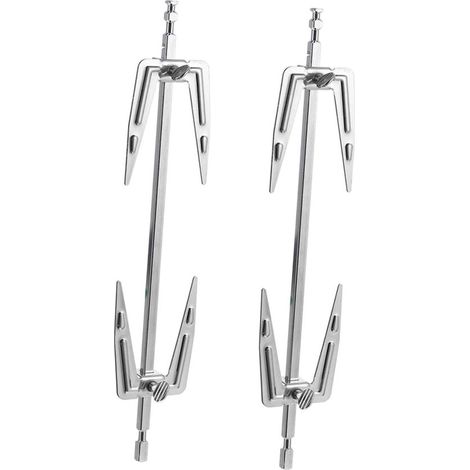 Juego de utensilios para barbacoa: 2 tenedores de acero inoxidable para parrilla，accesorios para freidora，barbacoa de interior y asador giratorio (1/2)