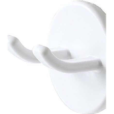 Crochets pour rasoir, crochet pour prise électrique, crochet pour clés de rasoir, serviette, ustensiles de cuisine, lot de 2. Blanc. (1/4)