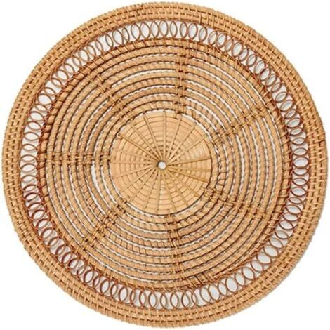 Panier Tissé à Boho Naturel DéCor à DéCoratif en Rotin DéCor Tissé Tenture Murale TisséE