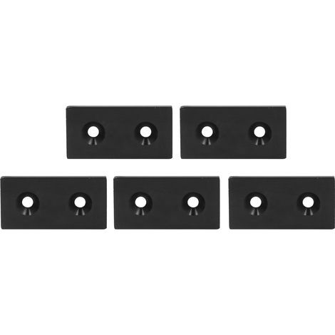 Aluminiumprofil-Endkappe, 5 Stück, Abdeckplatte aus Metalllegierung, 4080 Linear-Bewegungsteile, Doppelbohrungen, schwarz (1/5)