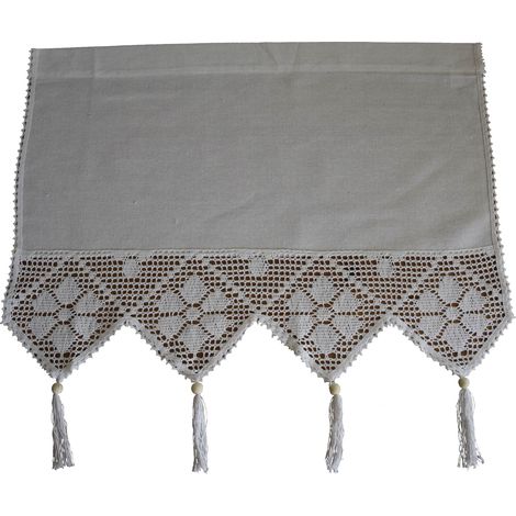 Rideau blanc en dentelle 70/100 coton (1/5)