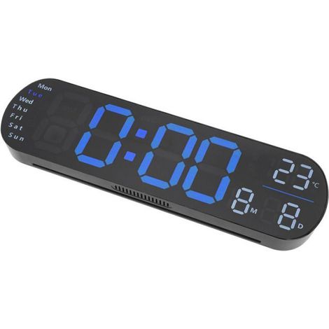 Horloge Murale Numerique - Ecran LED 35 cm - Telecommande 10 m - Luminosite Reglable 10 Niveaux - Double Reveil - 1 Unite (1/5)