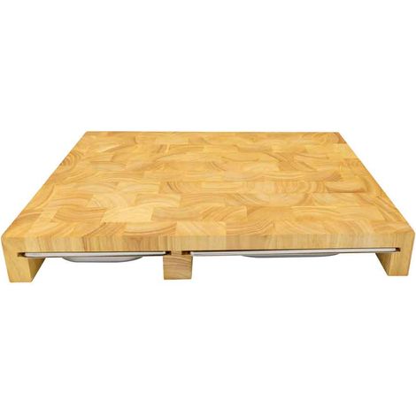 Tabla continenta 4028 de cocina para cortar rectangular madera acero inoxidable, madera