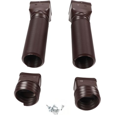 Tuyau de descente de gouttière extensible 2 pièces souple marron, rallonge pour évacuation d'eau pluviale (1/5)