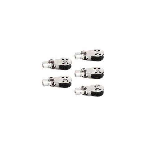 5 Pièces Poulies Bateau en Acier Inoxydable et Nylon pour Cordage Voile Bascule (1/4)
